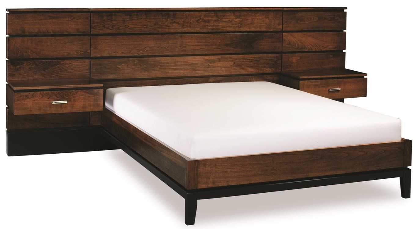 King size bed with attached deals nightstands